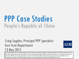 PPP Case Studies – People's Republic of China