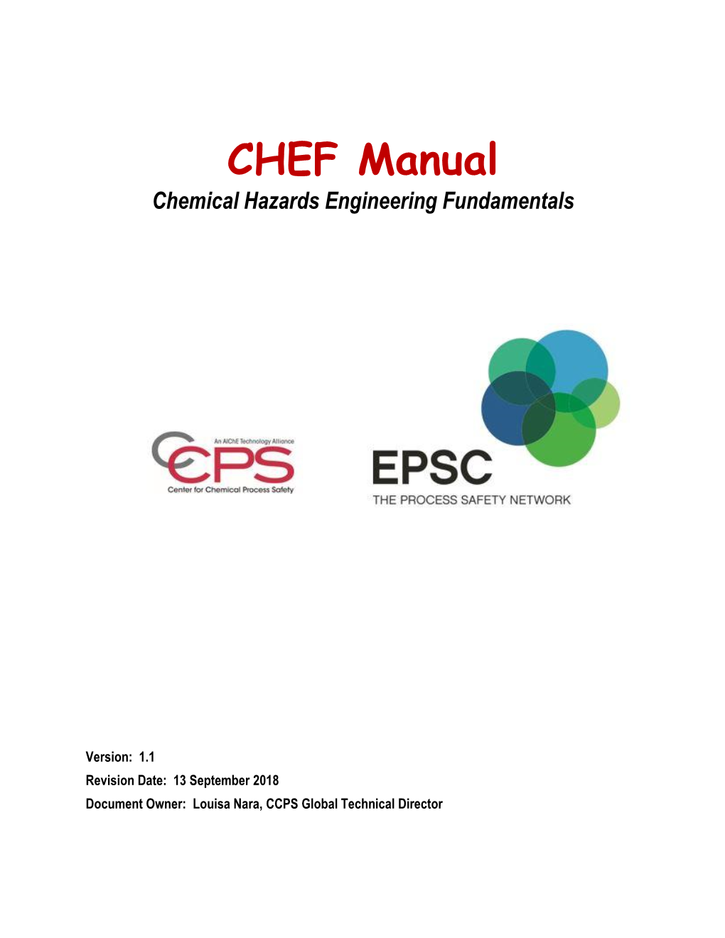 Chef Manual Chemical Hazards Engineering Fundamentals Docslib