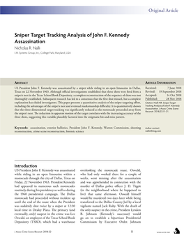 Sniper Target Tracking Analysis of John F. Kennedy Assassination Nicholas R