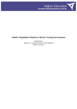 Smith's Population Model in a Slowly Varying Environment