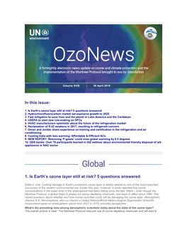 1. Is Earth's Ozone Layer Still at Risk?