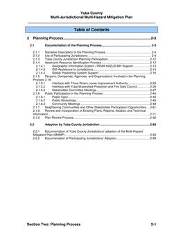 Section Two: Planning Process 2-1 Yuba County Multi-Jurisdictional Multi-Hazard Mitigation Plan ______