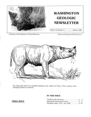 Washington Geologic Newsletter, V. 16, No. 4, October 1988