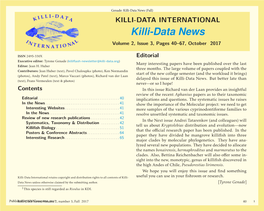 Killi-Data News (Fall) KILLI-DATA INTERNATIONAL Killi-Data News Volume 2, Issue 3, Pages 40–67, October 2017