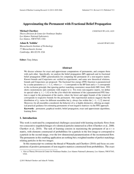 Approximating the Permanent with Fractional Belief Propagation
