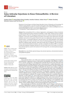 Intra-Articular Injections in Knee Osteoarthritis: a Review of Literature