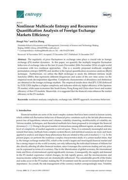 Nonlinear Multiscale Entropy and Recurrence Quantification Analysis