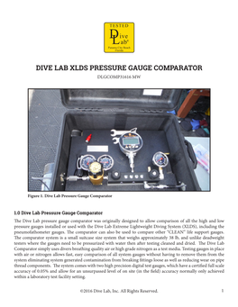 Dive Lab Xlds Pressure Gauge Comparator Dlgcomp31616 Mw