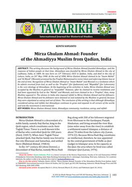 Mirza Ghulam Ahmad: Founder of the Ahmadiyya Muslim from Qadian, India