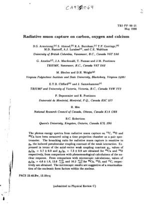 Radiative Muon Capture on Carbon, Oxygen and Calcium