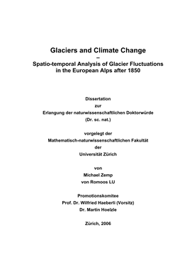 Glaciers and Climate Change – Spatio-Temporal Analysis of Glacier Fluctuations in the European Alps After 1850
