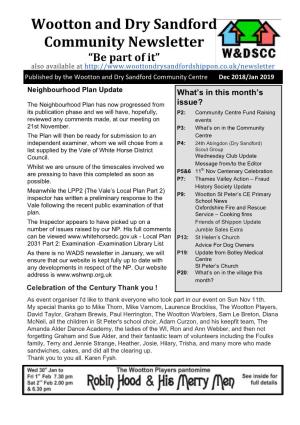 Wootton and Dry Sandford Community Newsletter