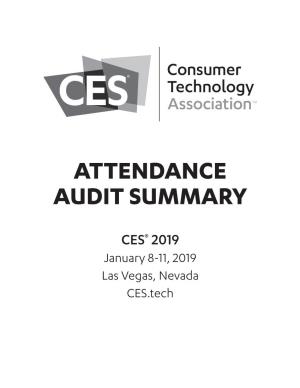 CES 2019 Attendance Audit Summary