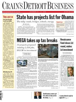 State Has Projects List for Obama