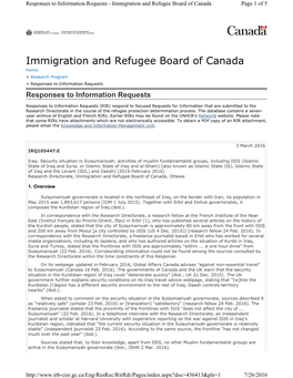 Immigration and Refugee Board of Canada Page 1 of 5