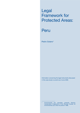 Legal Framework for Protected Areas: Peru