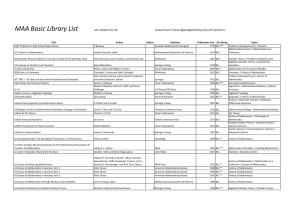 MAA Basic Library List Last Updated 2/1/18 Contact Darren Glass (Dglass@Gettysburg.Edu) with Questions