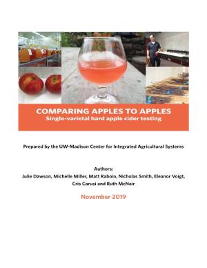 COMPARING APPLES to APPLES Single-Varietal Hard Apple Cider Testing
