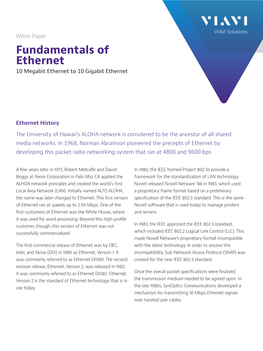 Fundamentals of Ethernet: 10 Megabit Ethernet to 10 Gigabit Ethernet