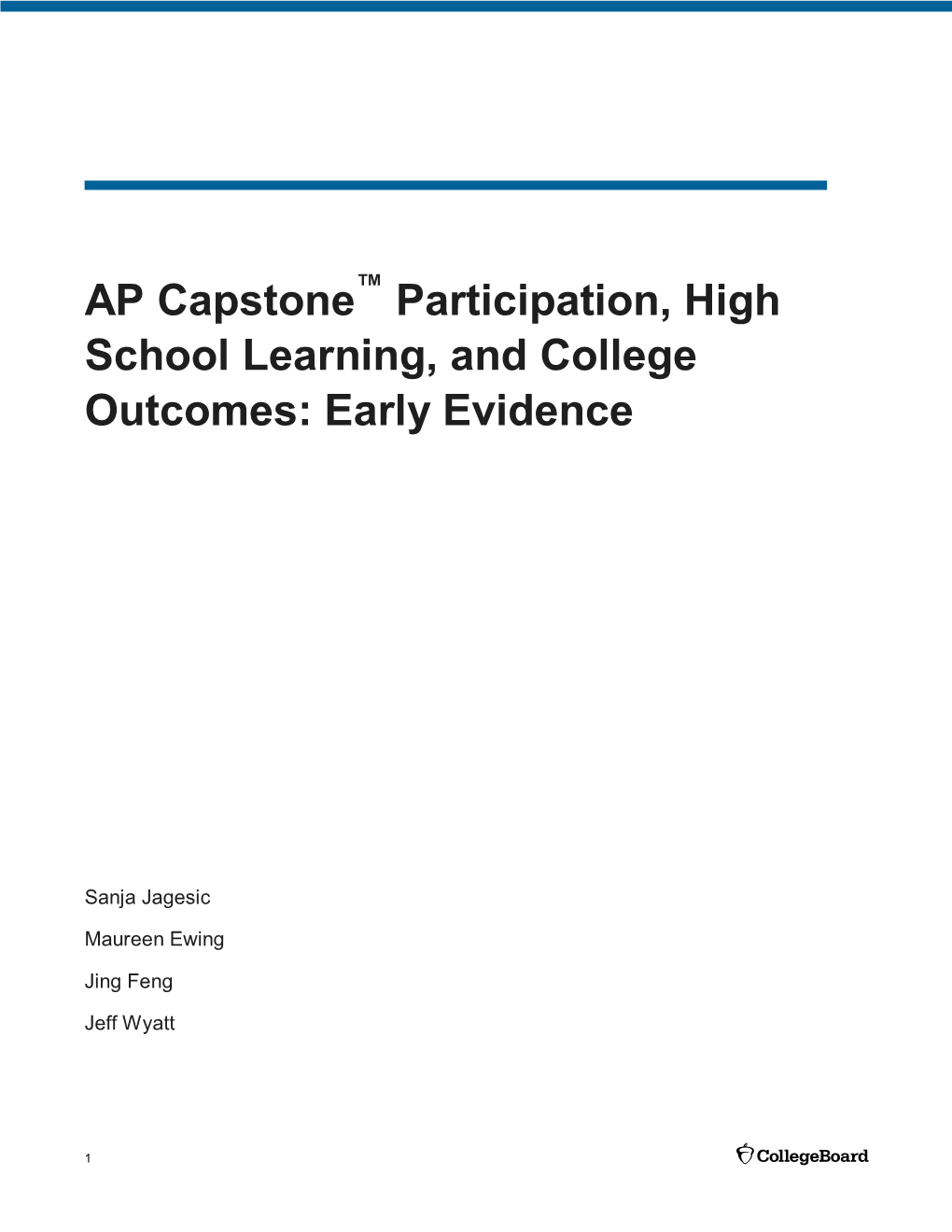 AP Capstone™ Participation, High School Learning, And