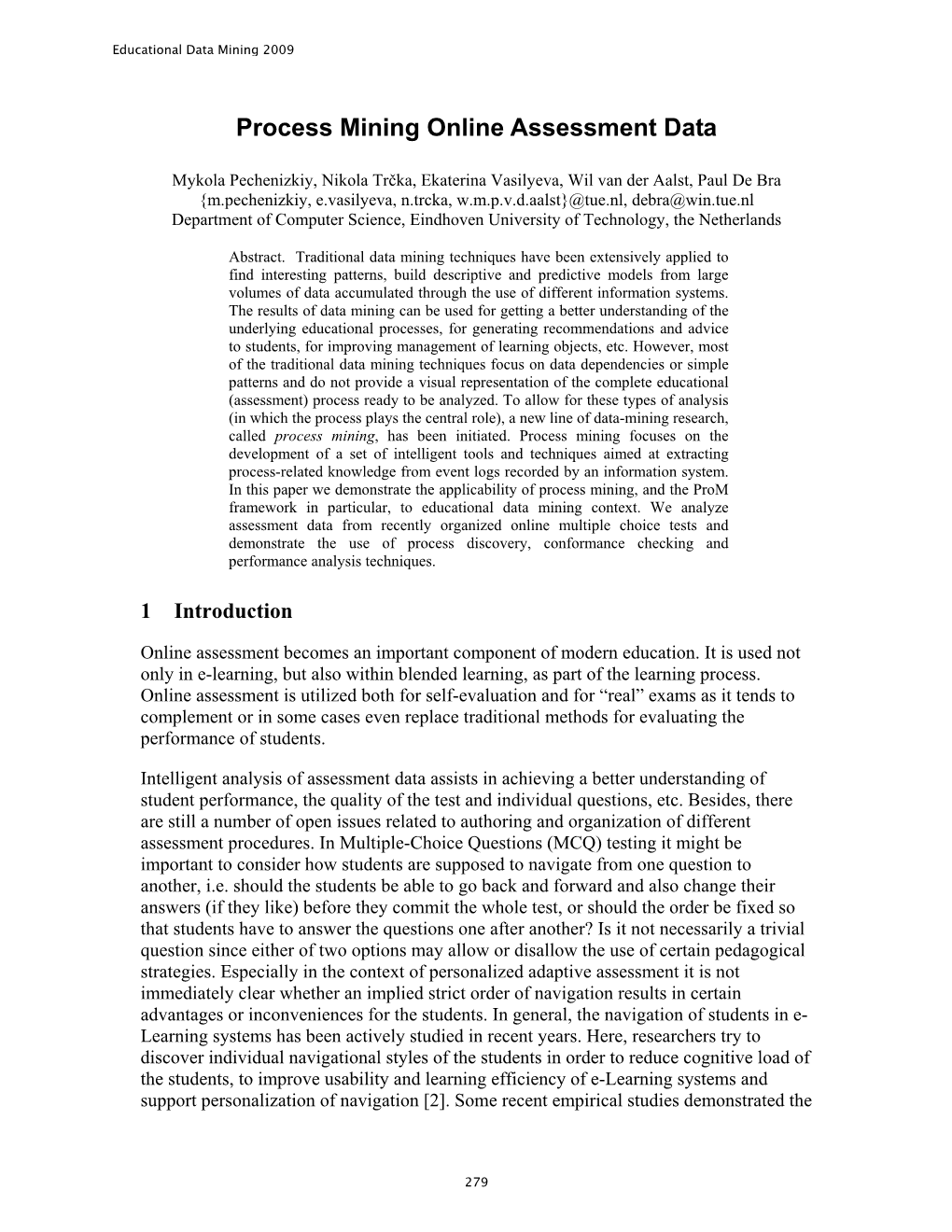 Process Mining Online Assessment Data