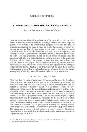 5. Proposing a Multiplicity of Meanings