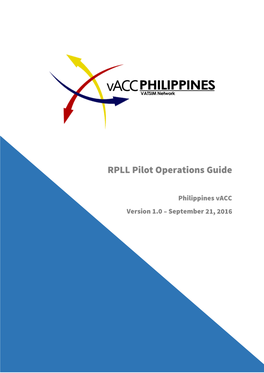 RPLL Pilot Operations Guide – Version 1.0 September 21, 2016