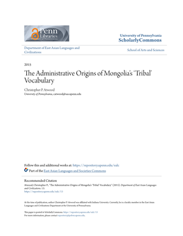 The Administrative Origins of Mongolia's