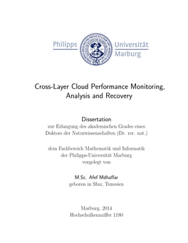 Cross-Layer Cloud Performance Monitoring, Analysis and Recovery