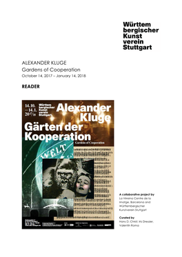 ALEXANDER KLUGE Gardens of Cooperation READER