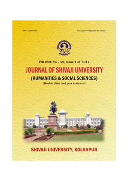 Volume. No.50 Issue No. 1 of 2017, Journal of Shivaji University