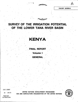 Survey of the Irrigation Potential of the Lower Tana River Basin