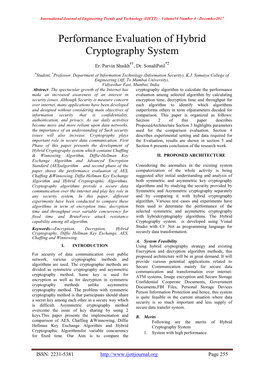 Performance Evaluation of Hybrid Cryptography System