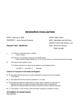 Resource Evaluation