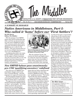 Native Americans in Middletown, Part I: Who Called It ‘Home’ Before Our ‘First Settlers’? by R.W