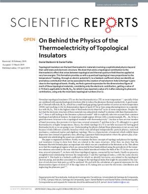 On Behind the Physics of the Thermoelectricity of Topological