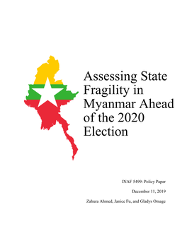 Assessing State Fragility in Myanmar Ahead of the 2020 Election