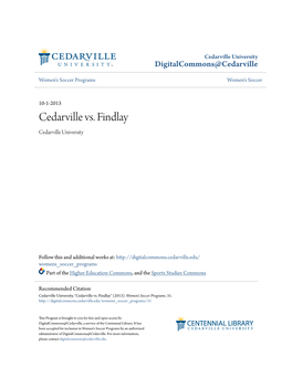 Cedarville Vs. Findlay Cedarville University