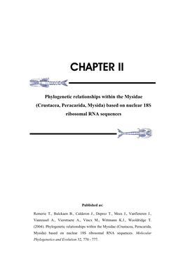 Phylogenetic Relationships Within the Mysidae (Crustacea, Peracarida, Mysida) Based on Nuclear 18S Ribosomal RNA Sequences