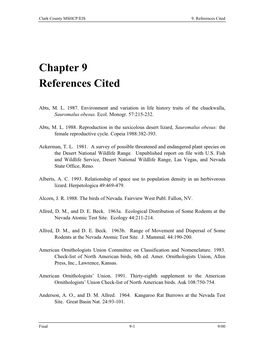 Chapter 9 References Cited
