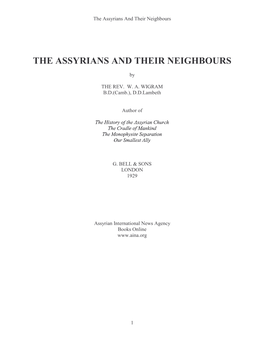 The Assyrians and Their Neighbours