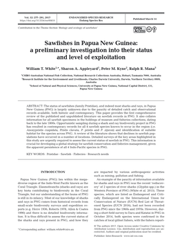Sawfishes in Papua New Guinea: a Preliminary Investigation Into Their Status and Level of Exploitation