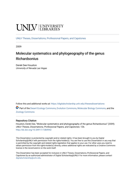 Molecular Systematics and Phylogeography of the Genus Richardsonius