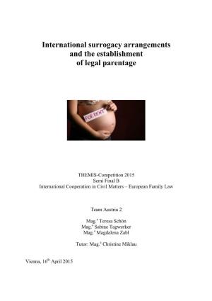 International Surrogacy Arrangements and the Establishment of Legal Parentage