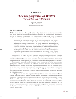Historical Perspectives on Western Ethnobotanical Collections