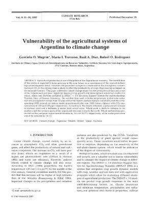 Vulnerability of the Agricultural Systems of Argentina to Climate Change