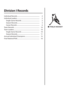 Division I Records
