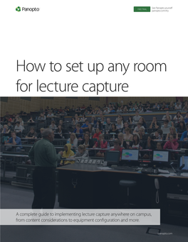 How to Set up Any Room for Lecture Capture
