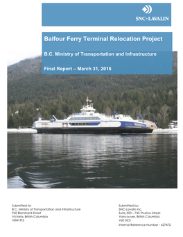 Balfour Ferry Terminal Relocation Project