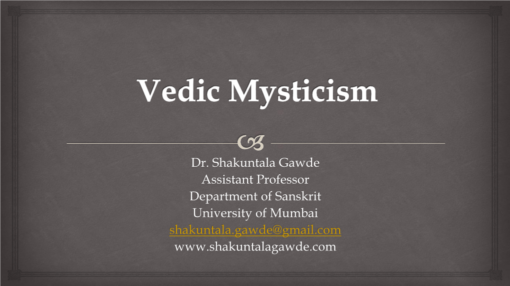 Vedic Mysticism